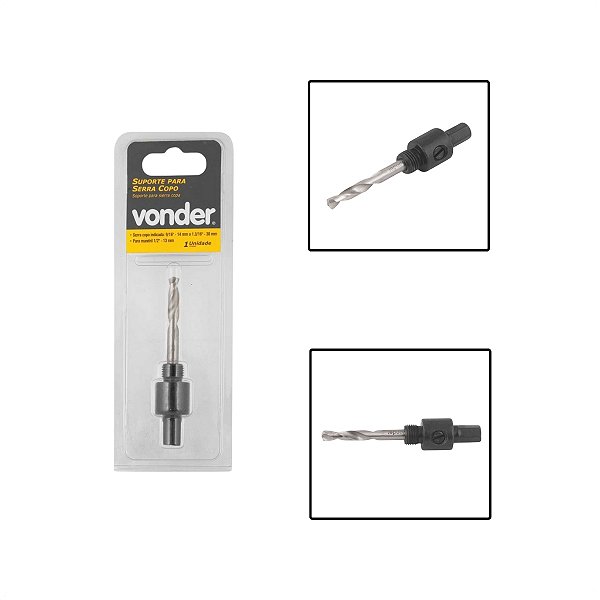 Suporte Serra Copo 14 a 30mm Com Broca Haste 7/16"