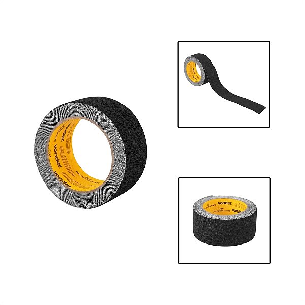 Fita Antiderrapante Tipo Lixa Preta Escadas Pisos 50mm x 5M