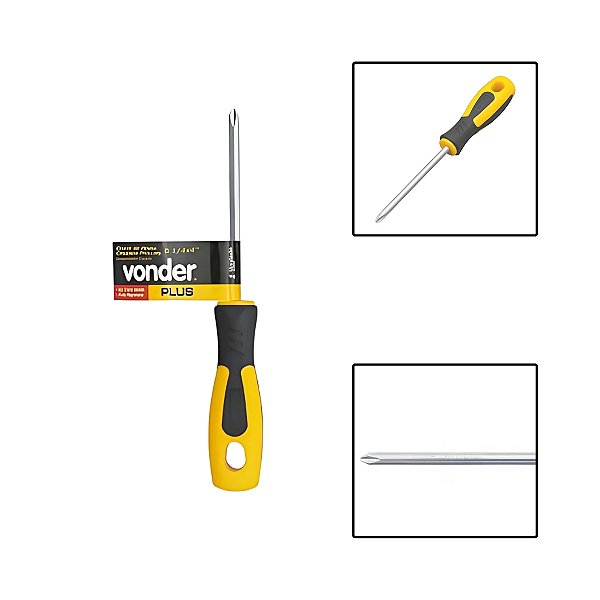 Chave Philips Cabo Emborrachado CRV 1/4" x 4"