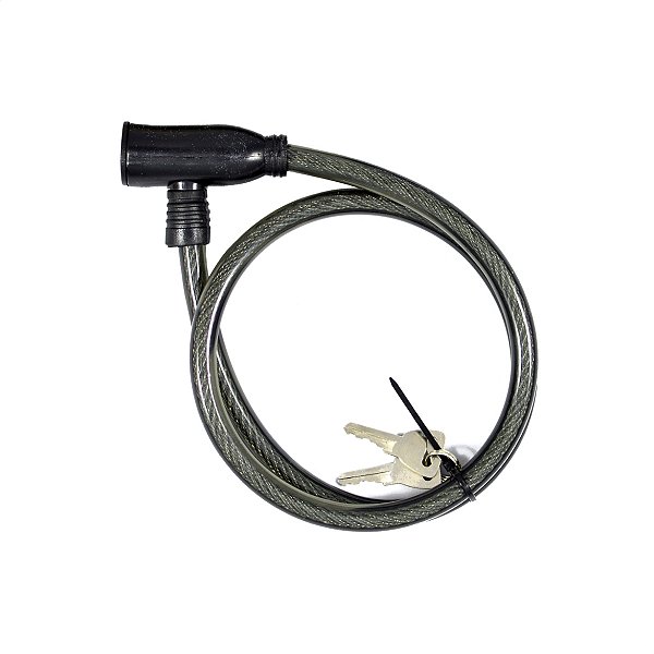 Cadeado Trava Para Bicicleta Com Chaves Cabo Aço 80cm