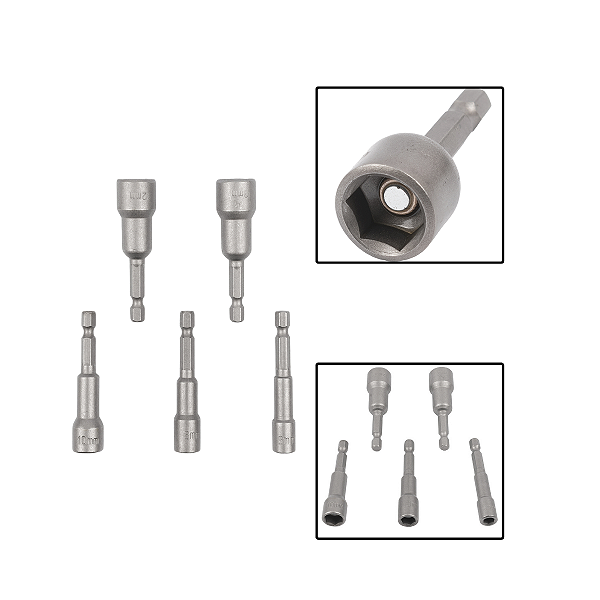 Jogo de Soquetes Magneticos Canhao 5 Pçs 6 a 13mm