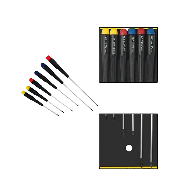Jogo Chave De Precisao Longa Fenda Torx Phillips 6 Pçs