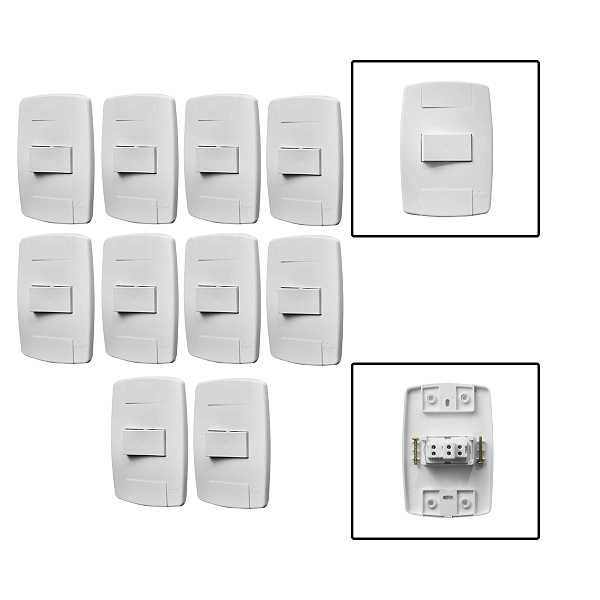 Kit 10 Conjuntos Interruptores Paralelo 10A 250V