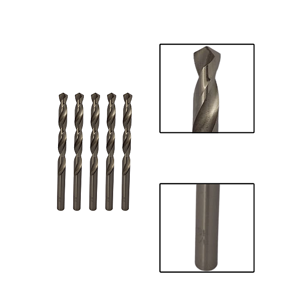 Kit 5 Brocas Paralelas Aço Rápido HSS 11/32