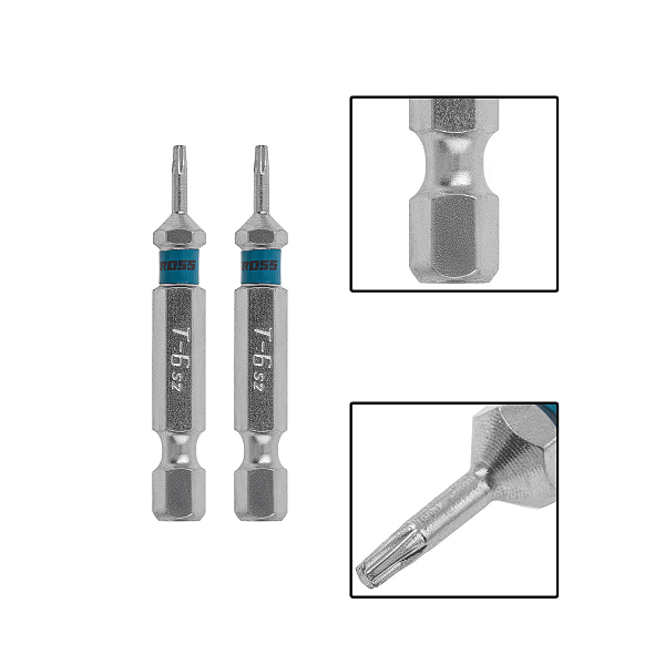 Ponta Bits Torx T6 Aco 50mm P/ Parafusadeira 2 Pecas