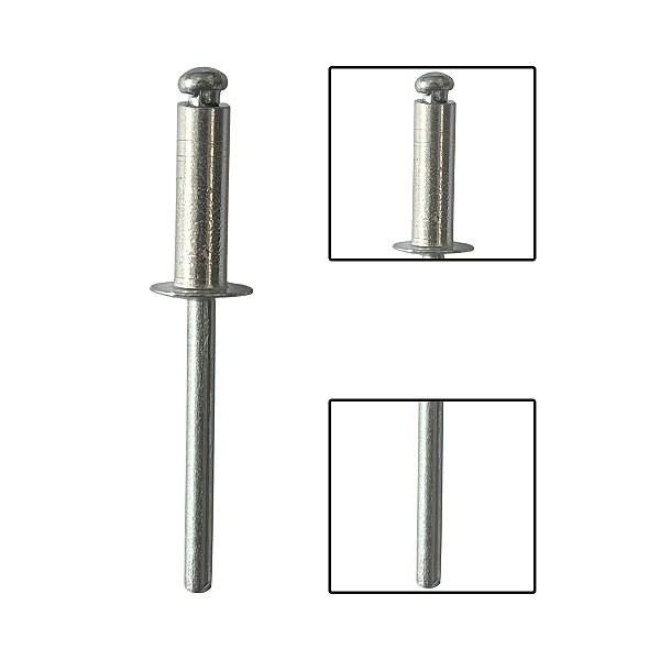 Rebites De Repuxo Aluminio 4 X 14mm 50 Pçs