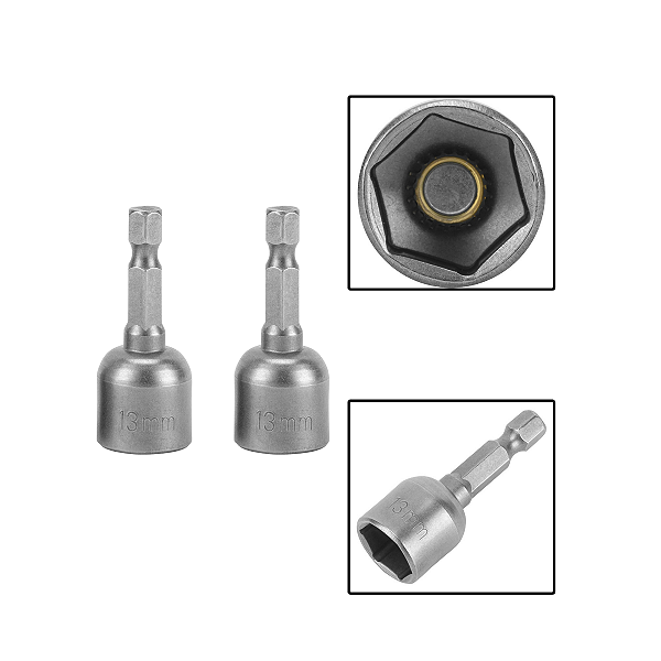 Soquete Magnético P/ Parafusadeira 13 X 45mm 2 Pçs