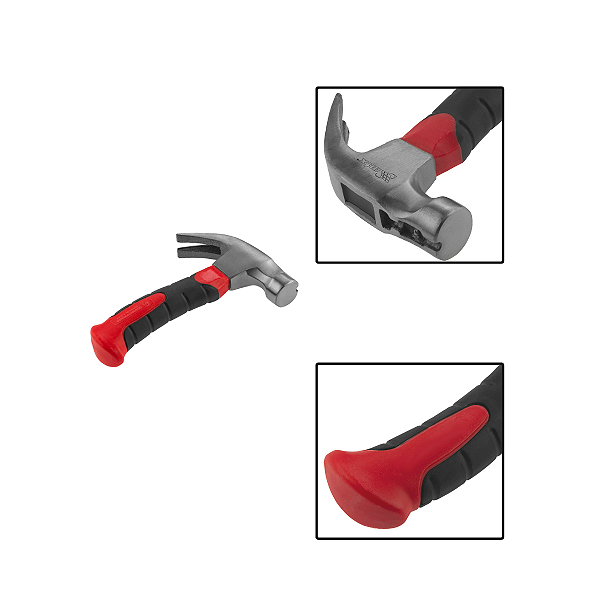 Mini Martelo Unha Cabo Emborrachado C/ Cabeca Magnetica 25mm