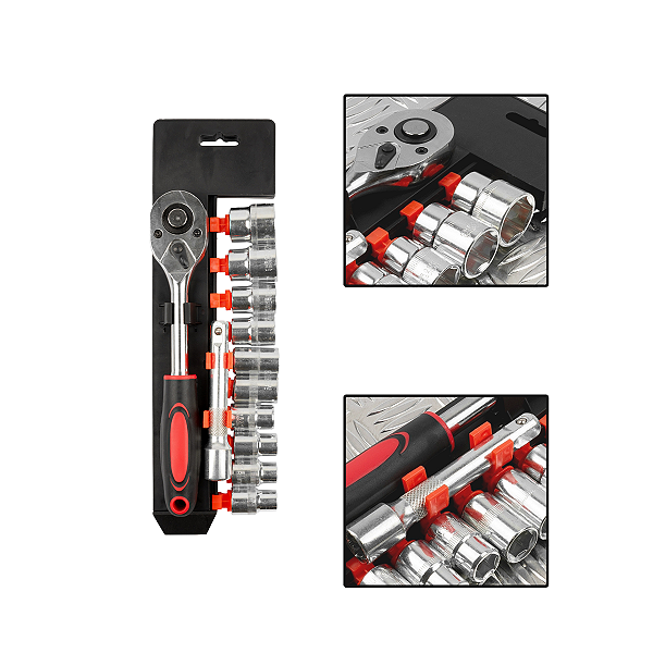 Jogo De Soquetes Encaixe 1/2" Com 11 Peças