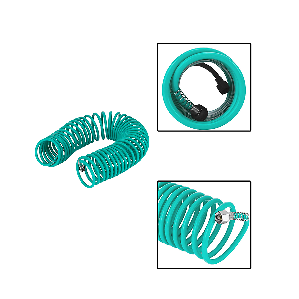 Mangueira De Ar Espiral Encaixe Rosca 1/4" NPT 10M