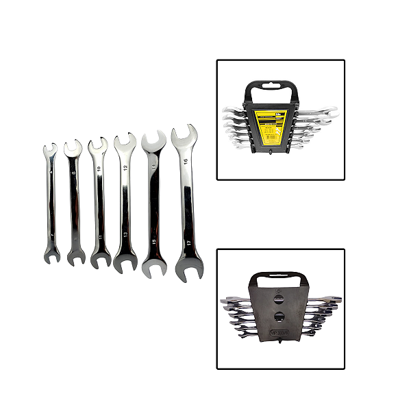 Jogo De Chave Fixa De Aço C/ 6 Peças 6 a 17mm