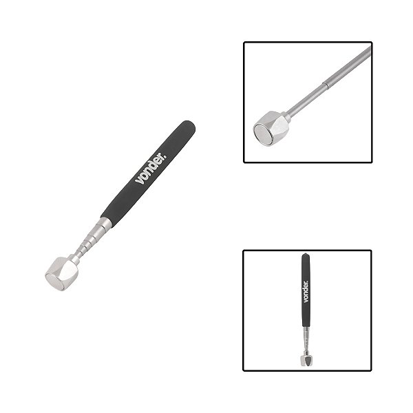 Pegador Magnético Haste Extensível C/ Cabo Emborrachado