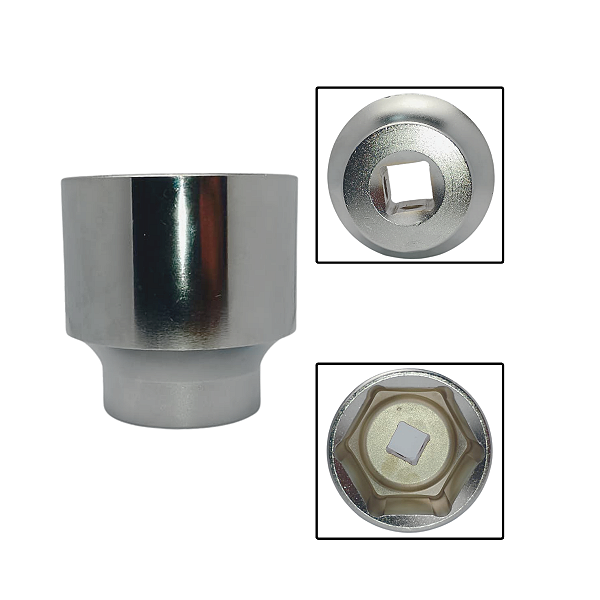 Soquete Encaixe Sextavado 3/4" Curto 60mm Cromo Vanadio