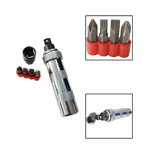 Chave de Impacto Manual com Pontas Phillips e Fenda