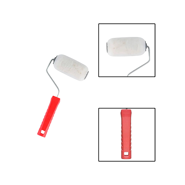 Rolo Lã De Carneiro 9 Cm Branco C/ Cabo
