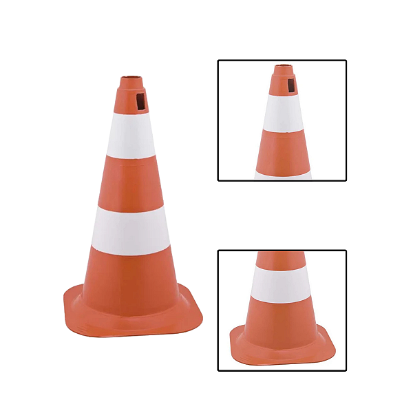 Cone De Sinalização 50 Cm Laranja E Branco Polietileno