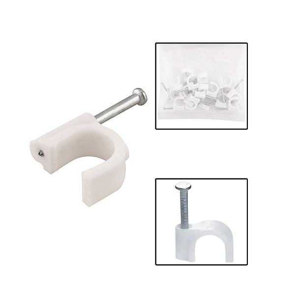 Jogo Grampo P/ Fios 8mm² Redondo Pacote C/ 20