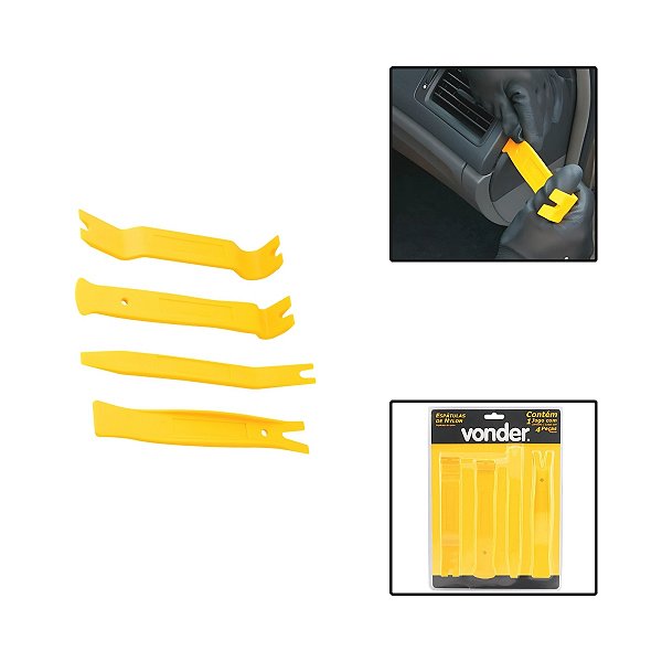 Jogo De Espátulas Automotivas De Nylon Com 4 Peças
