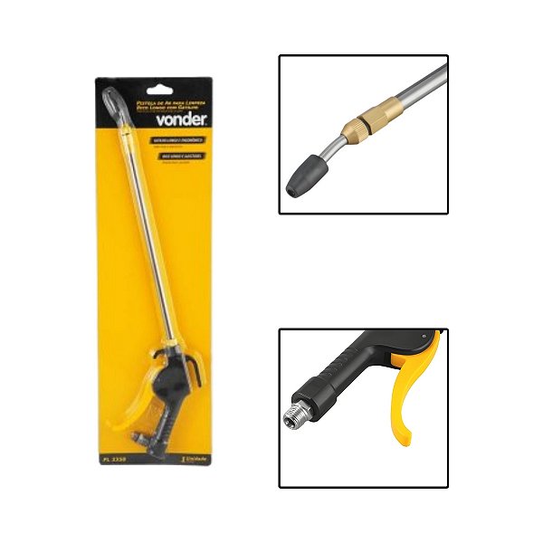 Pistola De Ar P/ Limpeza Bico Alongado Rosca 1/4" Npt