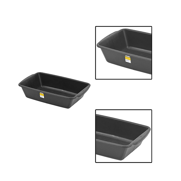 Caixa Plástica Retangular Para Massas 20 Litros Preta
