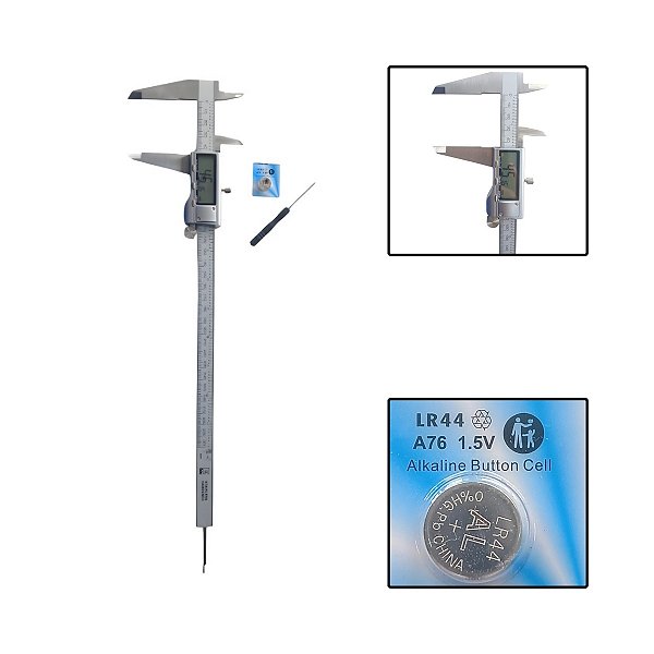 Paquímetro Digital Aço Inox 12 Pol 300mm Tela Resolução LCD