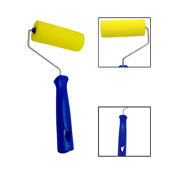 Rolo Espuma Amarelo 9 Cm Com Cabo Para Superfícies Lisas