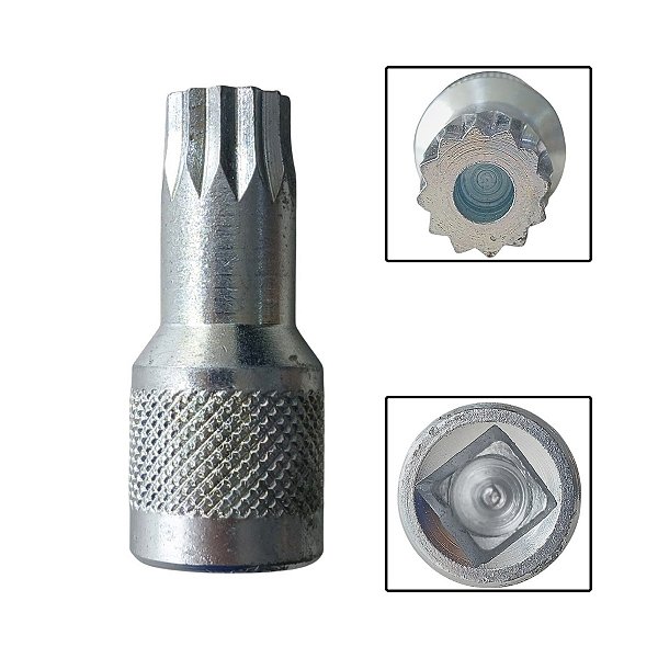 Chave soquete curto estriado de 16mm