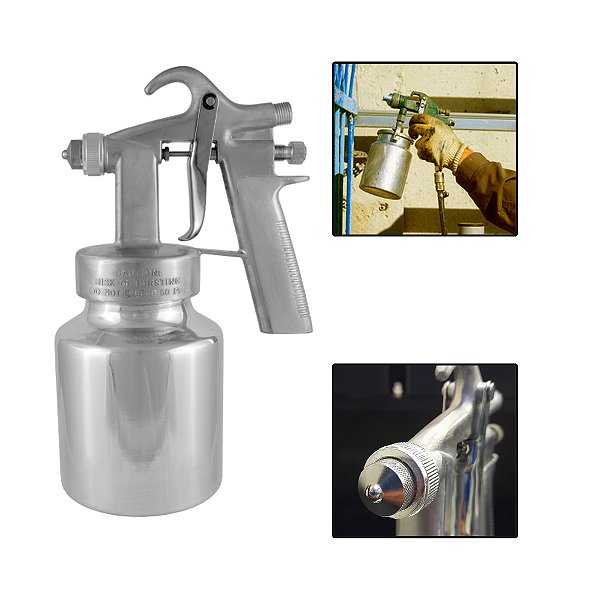 Pistola De Pintura Ar Direto Uso Geral Copo 1L Bico 1.3mm