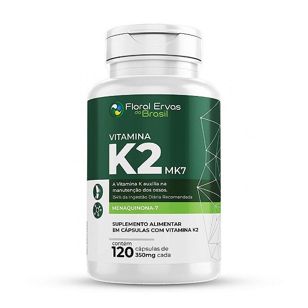 Vitamina K2 Mk7 350mg 120 Cápsulas Menaquinona-7