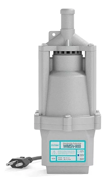 Bomba Submersível Vibratória Claw Wmsv-900 Monofásica 220Volts 0,6Cv