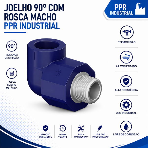 Joelho 90º C/ Rosca Macho Ppr Industrial 25 mm X 3/4''