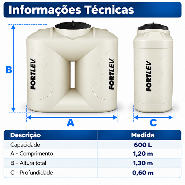 Tanque Slim 600 L Fortlev