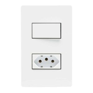 Conjunto 4X2 Interruptor Simples + Tomada 10A Branco Infiniti  Margirius