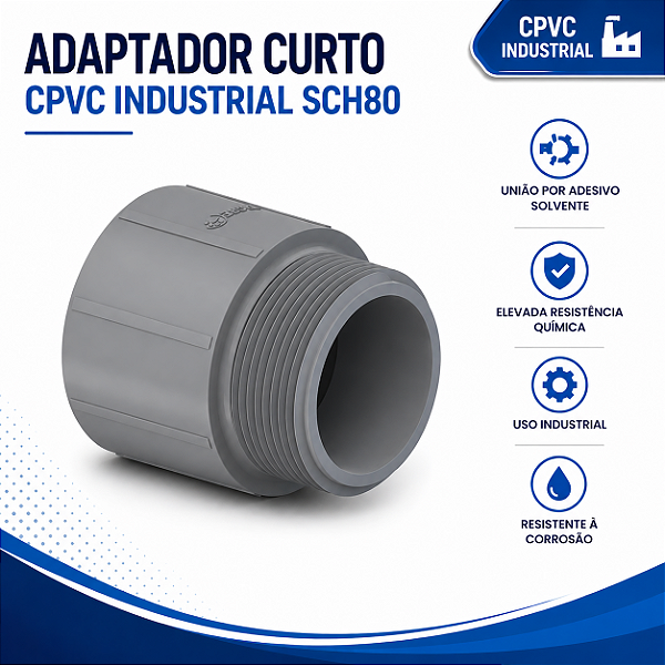 Adaptador Curto L/R Cpvc Industrial Sch 80 1/2''