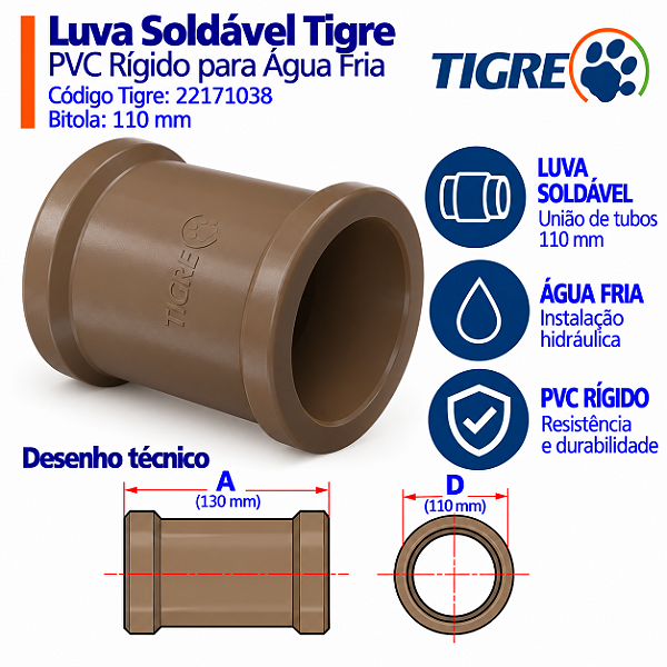 Luva Soldável 110 mm Tigre