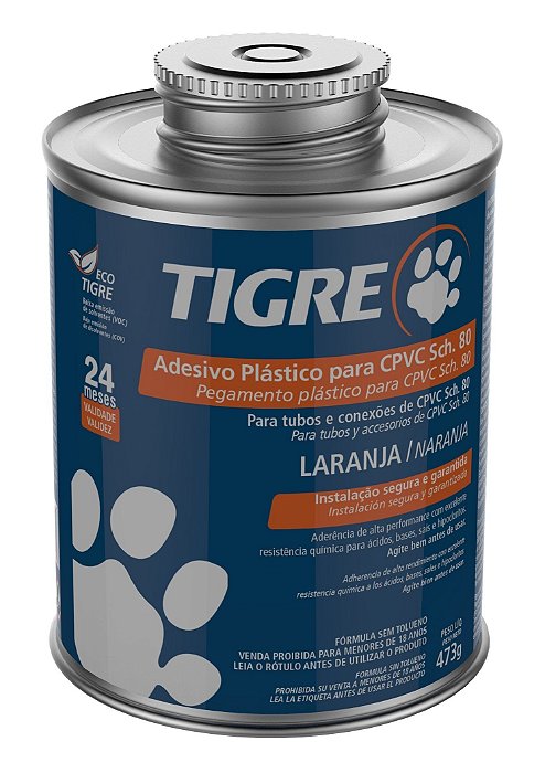 Adesivo Plástico Para Cpvc E Pvc-U Industrial Sch.80 473ml  Tigre