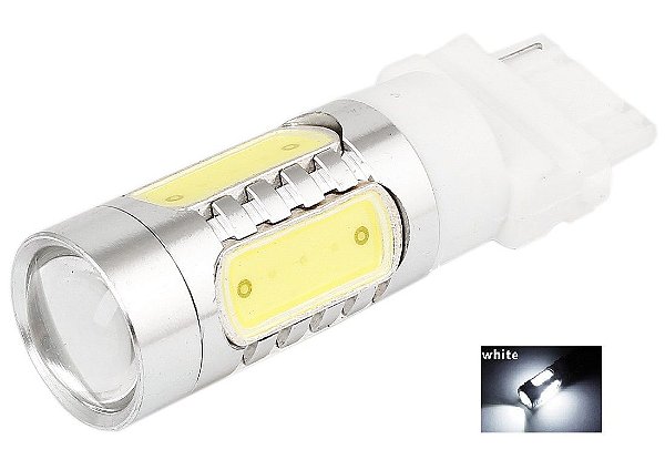 LAMPADA T25 COB CREE LED 1 POLO 3156 W27W BRANCO 12V