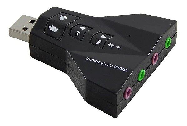 PLACA DE SOM DUPLA USB PARA P2 PC ADAPTADOR AUDIO 7.1