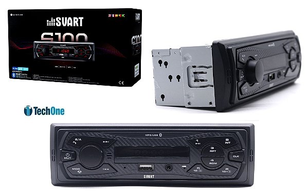 RADIO AUTOMOTIVO MP3 USB BLUETOOTH S100 SVART - MFL ACESSORIOS LTDA