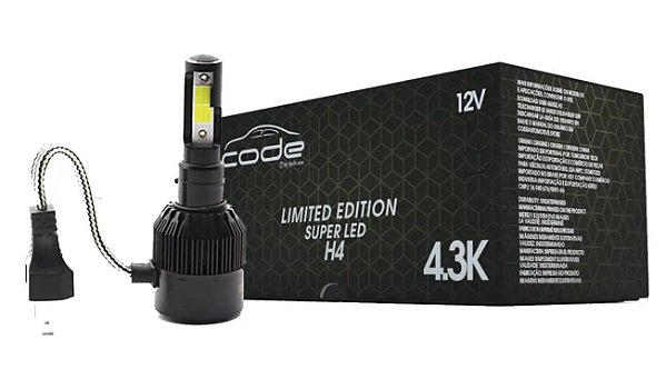 KIT LAMPADAS SUPER LED H4 CODE 4300K