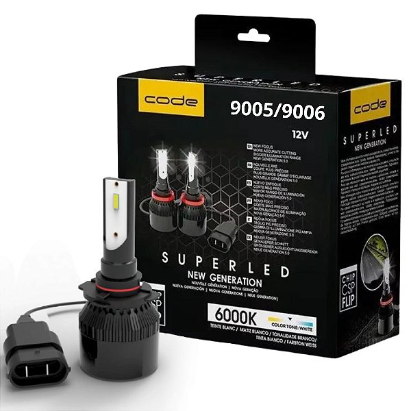 KIT LAMPADAS SUPER LED HB3 9005 HB4 9006 CODE 6000K
