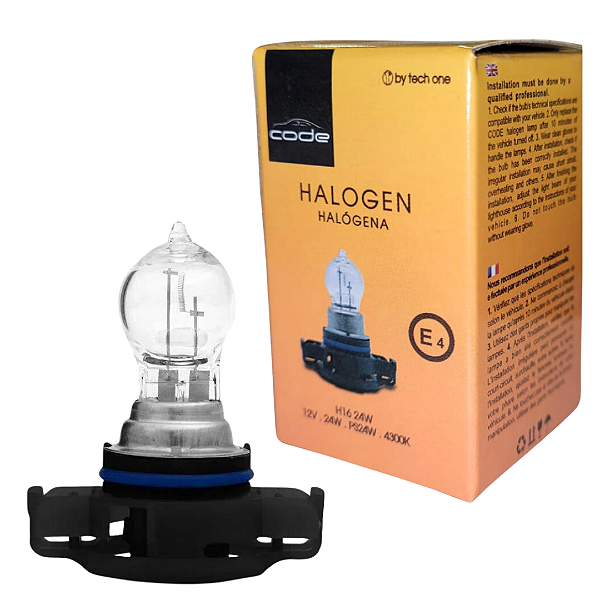 LAMPADA HALOGENA 12V CODE CAIXINHA 4300K H16 24W
