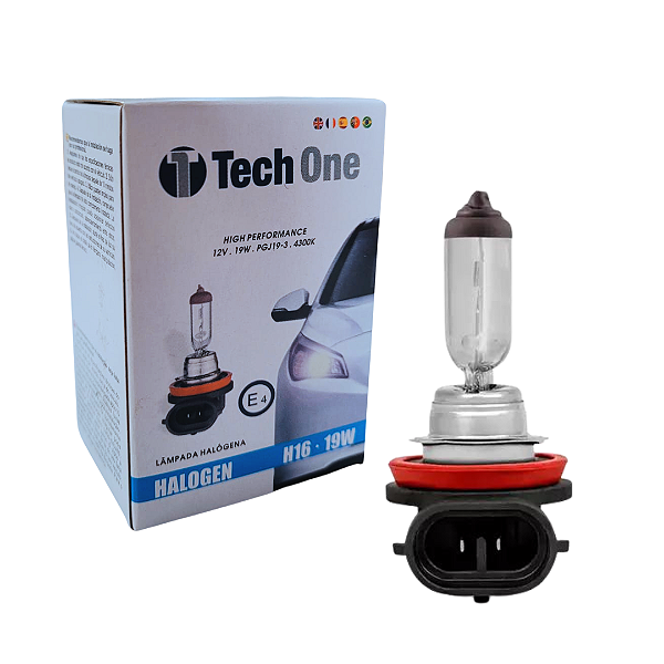 LAMPADA HALOGENA 12V TECHONE CAIXINHA 4300K H16 19W