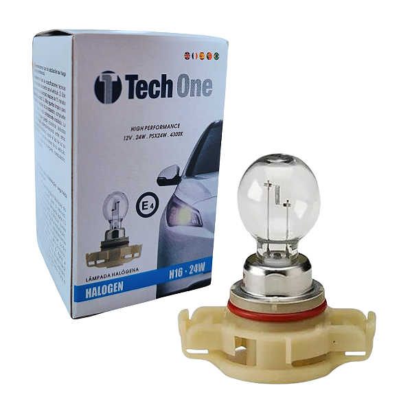 LAMPADA HALOGENA 12V TECHONE CAIXINHA 4300K H16 24W