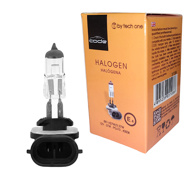 LAMPADA HALOGENA 12V CODE CAIXINHA 4300K H27 881 55W