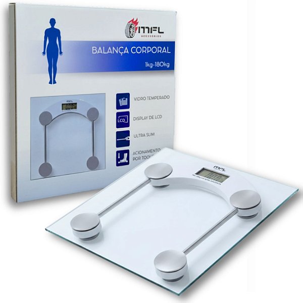 BALANÇA DIGITAL CORPORAL VIDRO ATE 180KG BANHEIRO ACADEMIA