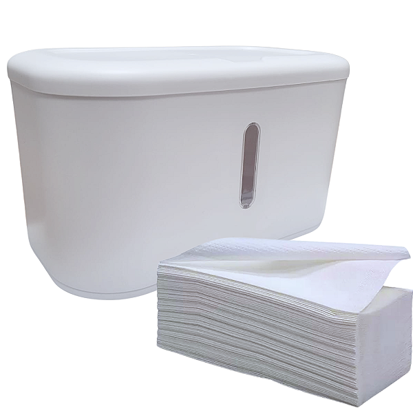 DISPENSER PORTA PAPEL TOALHA MULTIFOLHAS COMPACTO BANHEIRO