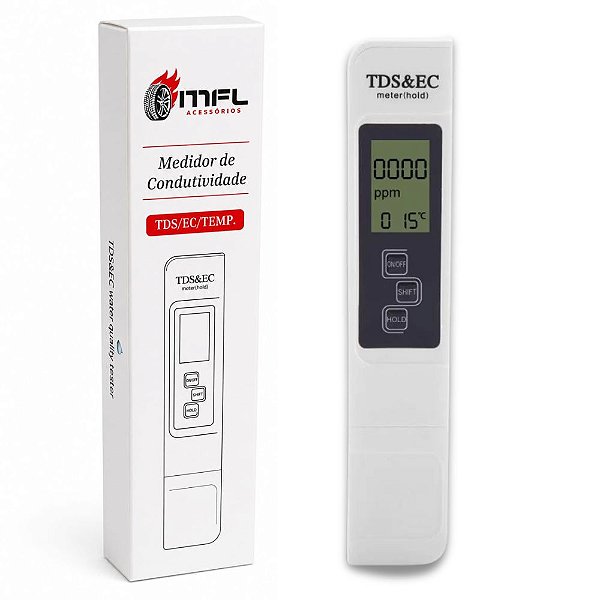 MEDIDOR DE CONDUTIVIDADE AGUA TDS EC PPM US/CM TERMOMETRO