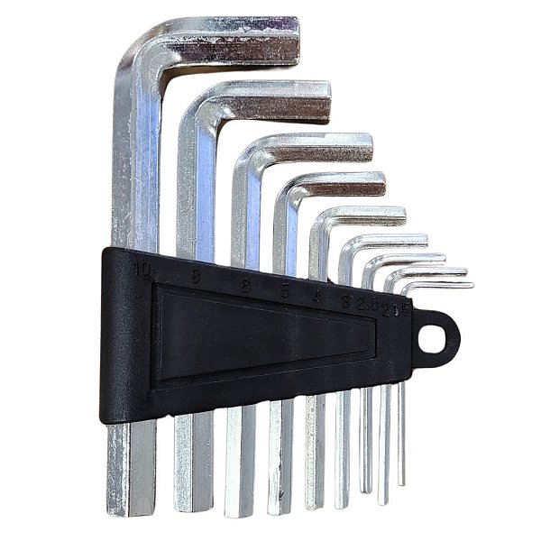 JOGO COM 09 CHAVE ALLEN HEXAGONAL 1,5MM A 10MM
