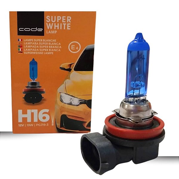 LAMPADA SUPERBRANCA 12V CODE CAIXINHA 8500K H16 19W